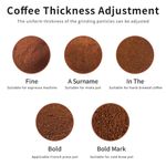 Stainless Steel Electric Coffee Grinder – 5-Speed Adjustable Bean & Spice Mill