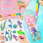 TodyJeyHo Decorate Your Own Water Bottle Kits for Girls Age 4-6-8-10,Unicorn Painting Crafts,Fun Arts and Crafts Gifts Toys for Girls Birthday gift (Mermaid)
