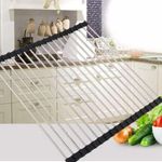 Large Size Roll-Up Foldable Dish Drying Rack / Dish Drainer -18 Tubes