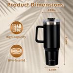 Beqqk 40oz Tumbler with Handle and Straw, Insulated Stainless Steel Travel Mug, Double Wall Vacuum Leak-Proof Cup for Hot & Cold Drinks