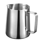 Milk Frothing Pitcher 20oz – Stainless Steel Milk Jug with Scale, 600ml Steaming Pitcher for Espresso, Cappuccino, Latte Art, Barista Training & Home Coffee Makers (Stainless Steel Finish, 600ml)