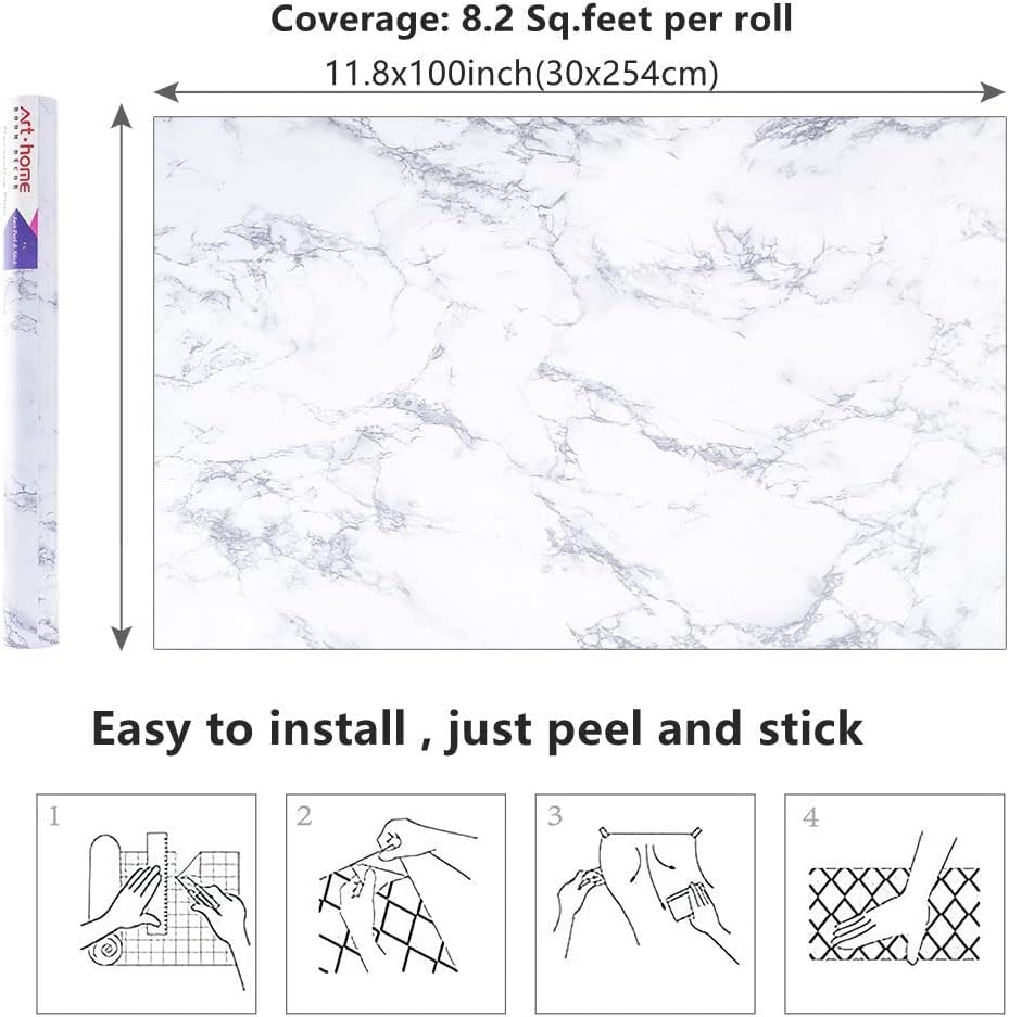 Marble 60cm by 500 cm Self Adhesive Contact paper Countertop,Kitchen,Shelf Liner
