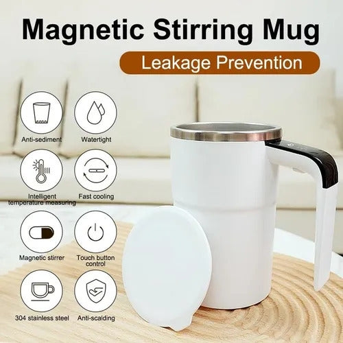 Smart Self-Stirring Mug – Rechargeable Magnetic Coffee Mixer with Digital Display