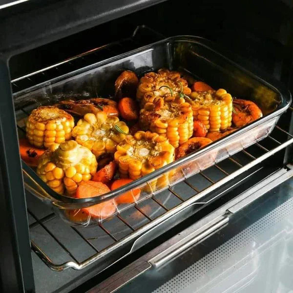 Set of 2 Rectangular Glass Baking Tins