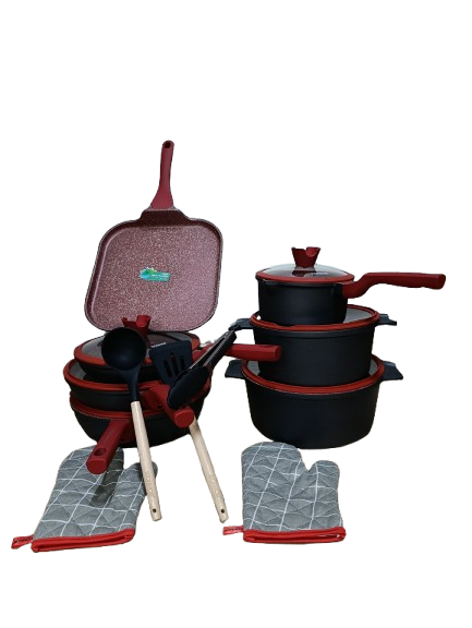 21Pcs Rell Non Stick Donnor Cookware Set (1-15)