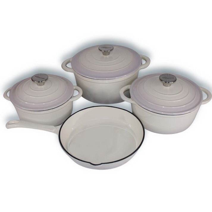 7 PCS Enamel Cast Iron Cooking Pots Set Non-Toxic, Oven-Safe Pots for Kenyan Kitchens