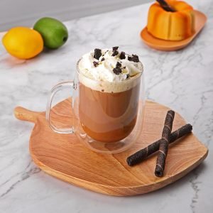 250ml 2-Pcs Danny Home Double Walled Glass Mug with Handle Set