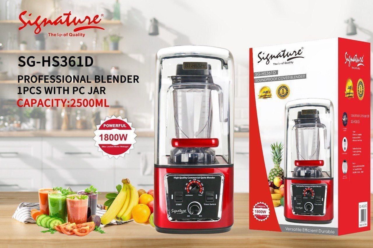 Signature 1800W Commercial Quite Blender with Soundproof Cover SG-SH-361D (2.5 Ltr One Jar)