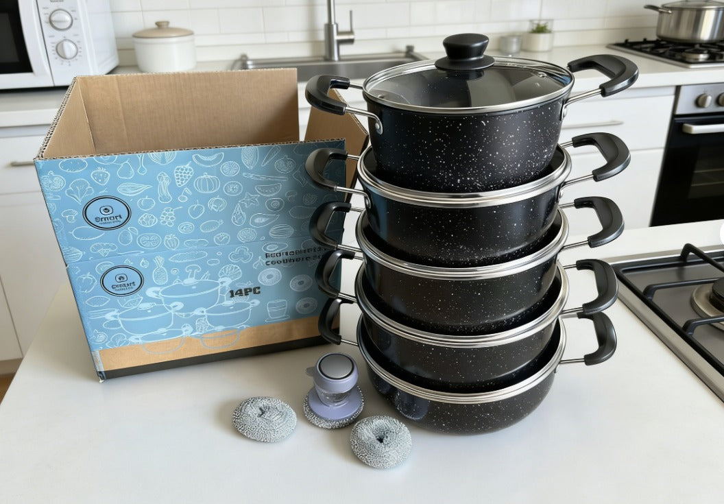 *14pieces non-stick granite cookware set*