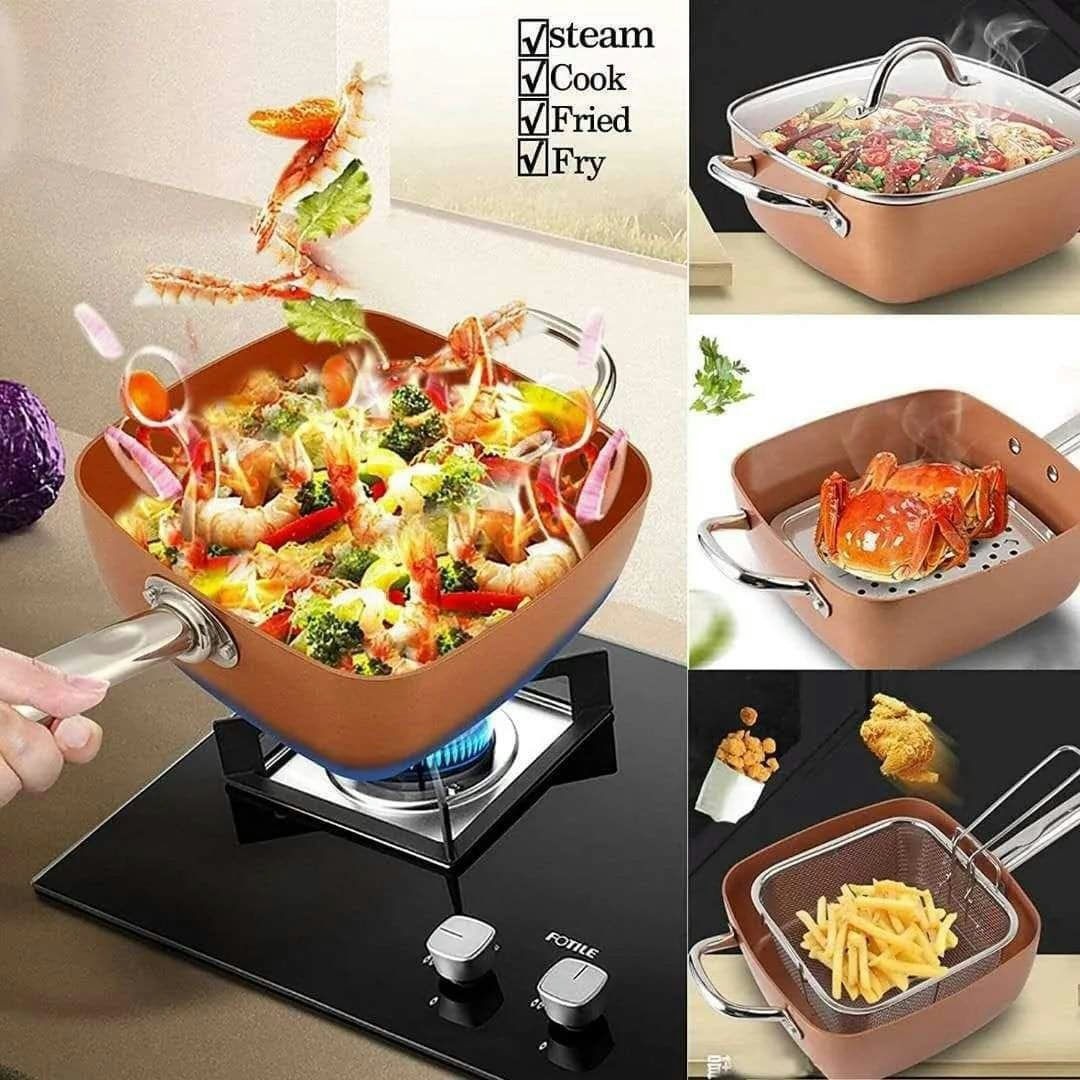 Copper pan deepfryin pan