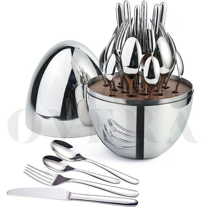 *36pc Executive Egg-Shaped Cutlery Set* *Silver colour*