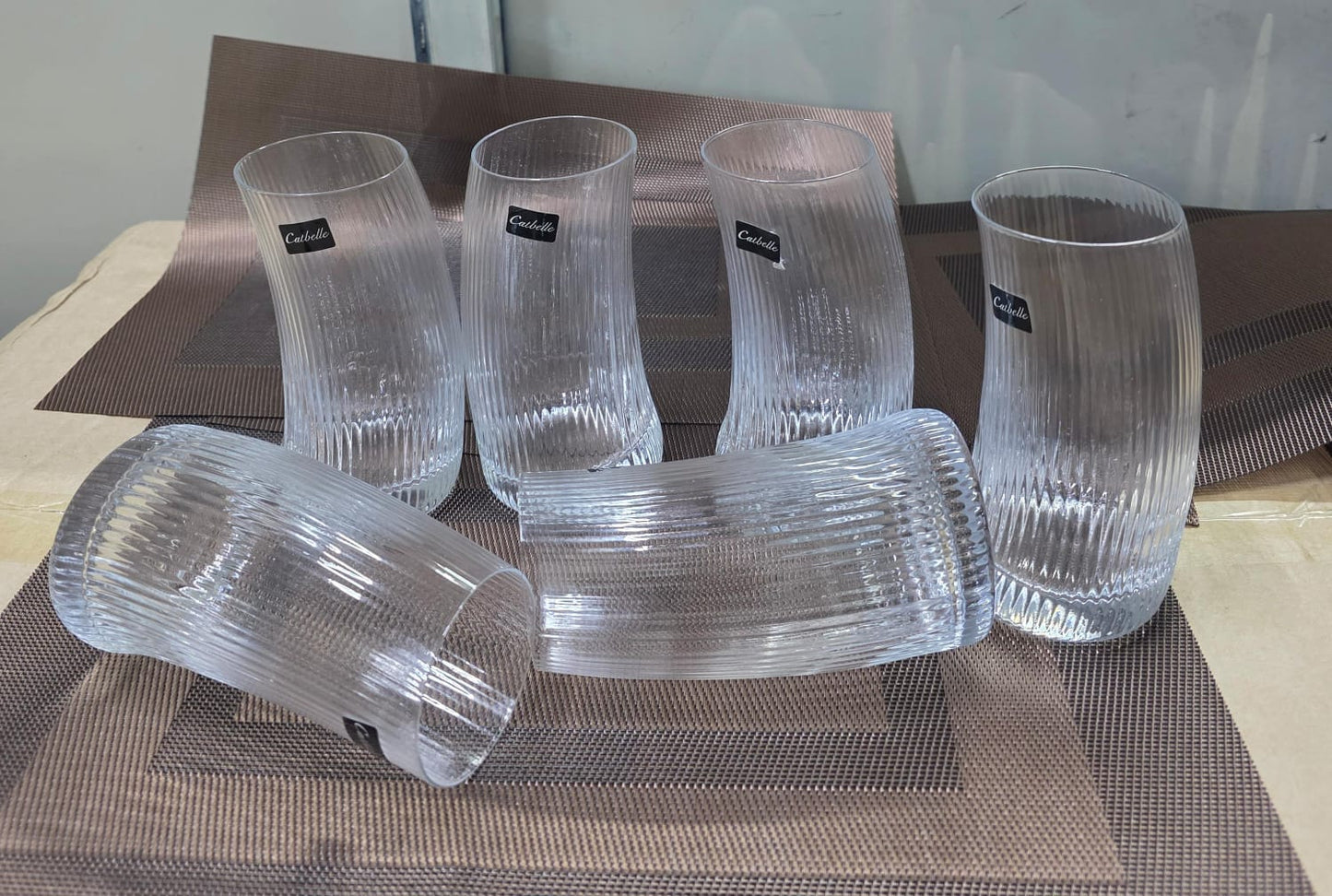 6 pcs 360ml ripped glasses