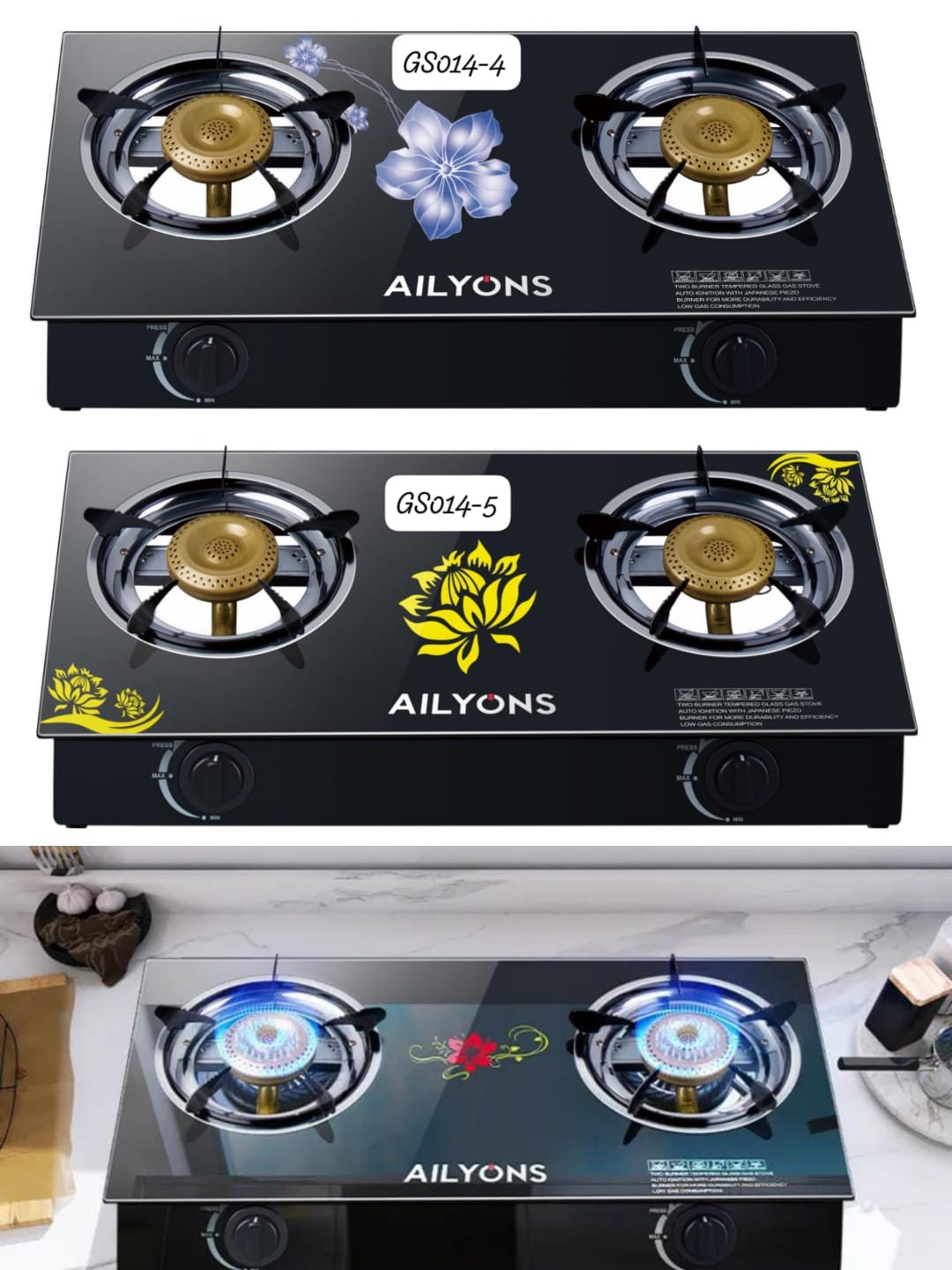Ailyons 2 burner Glass cooker