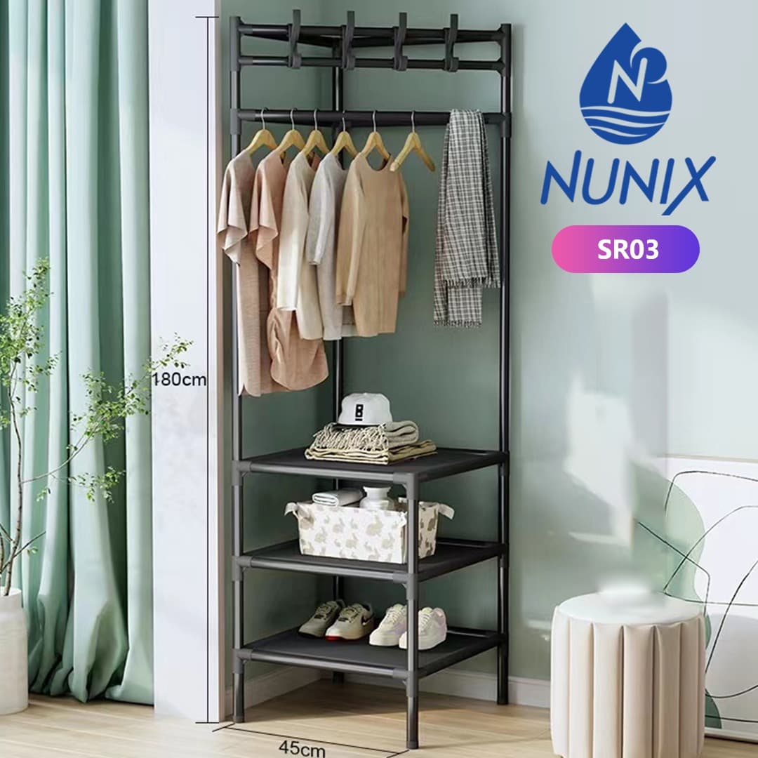 Multipurpose shoerack with cloth hanger organizer