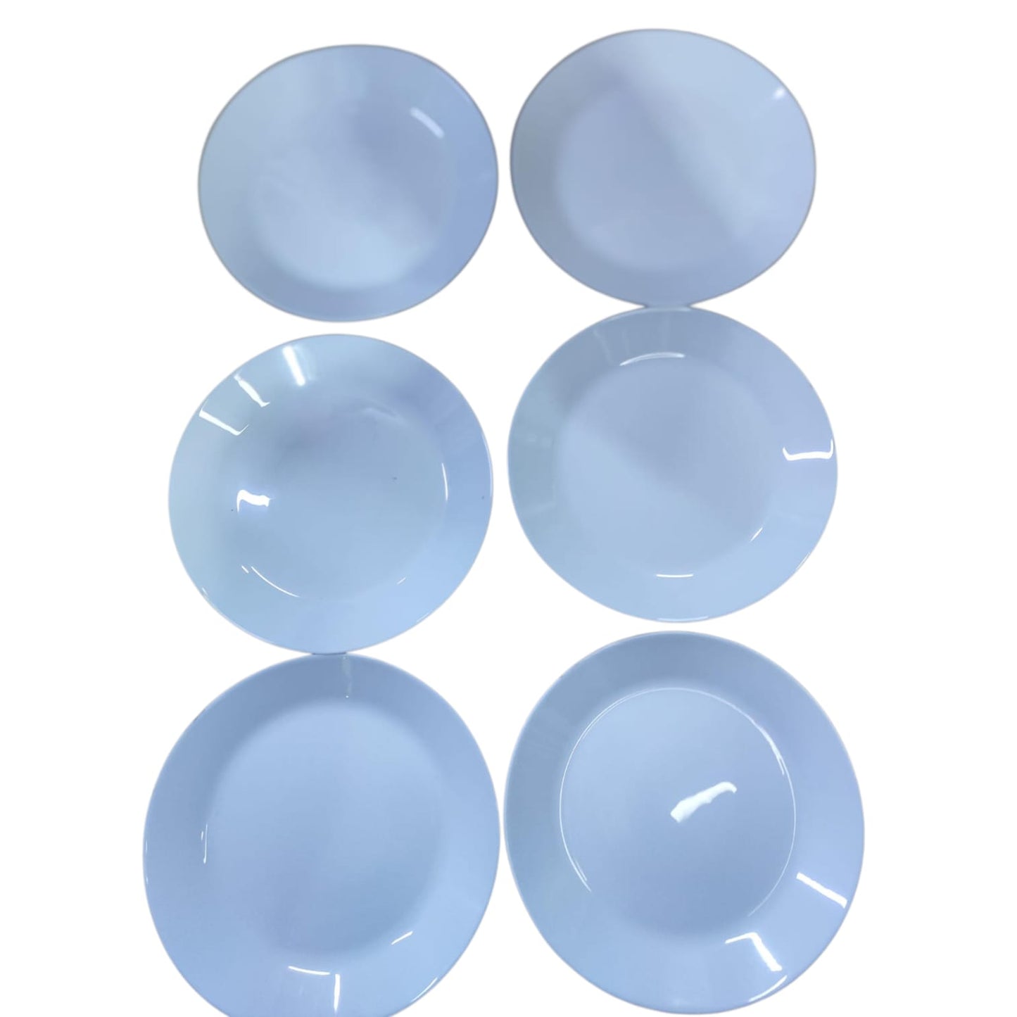 Smooth white glass dinner plate set