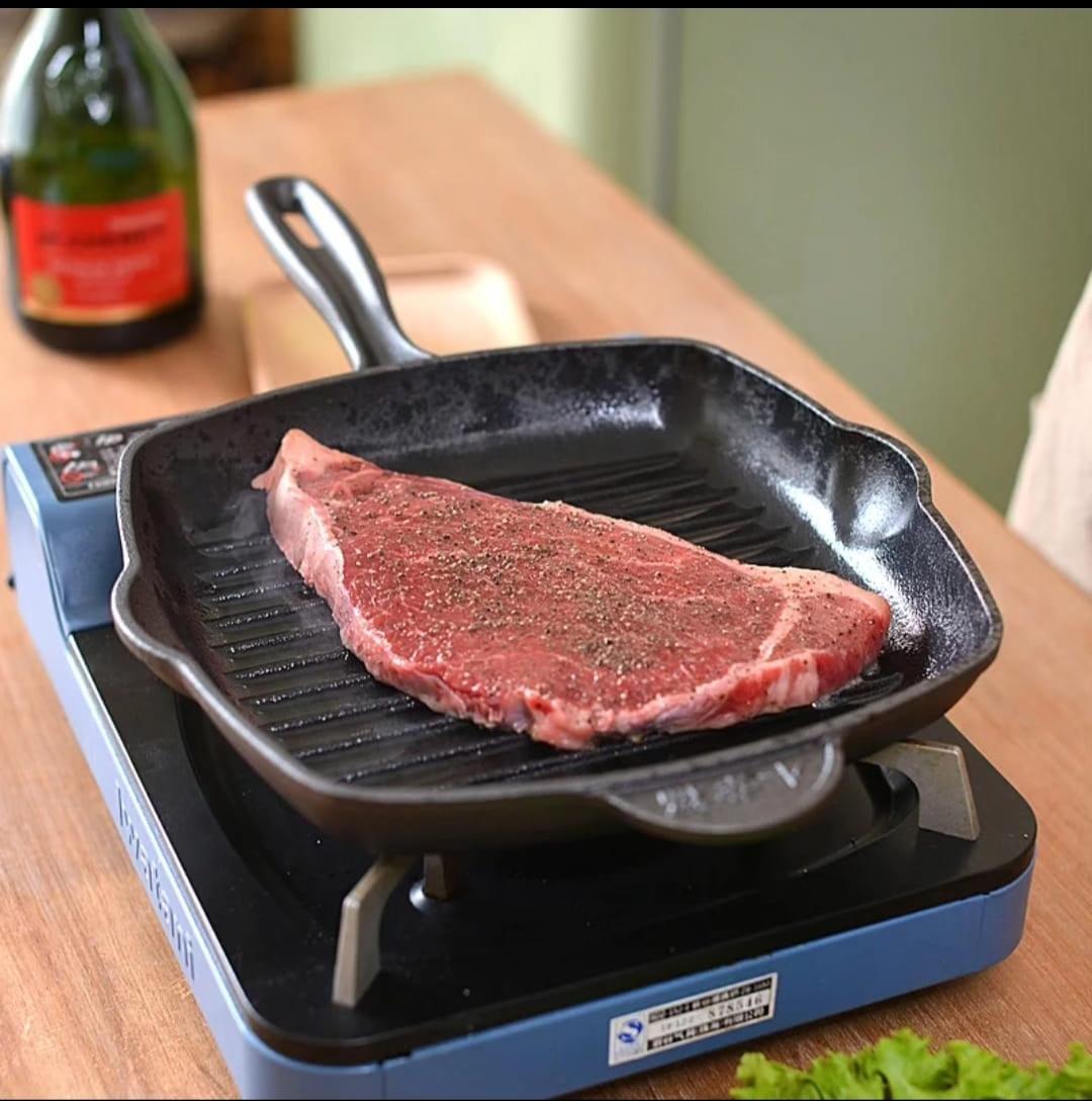 28 cm Heavy duty cast iron grill pan