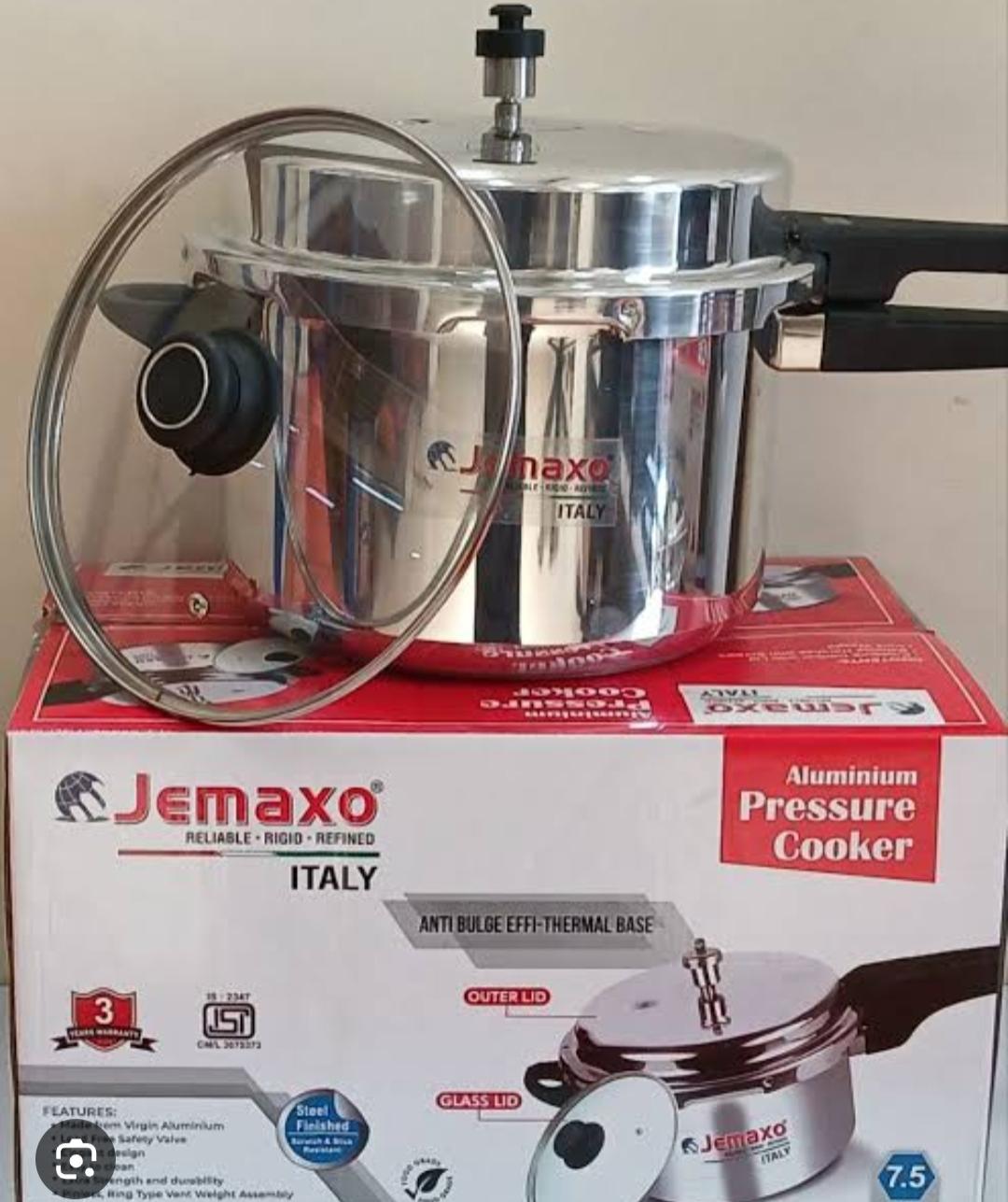 Jemaxo Aluminium Pressure Cooker – 7.5 Litres