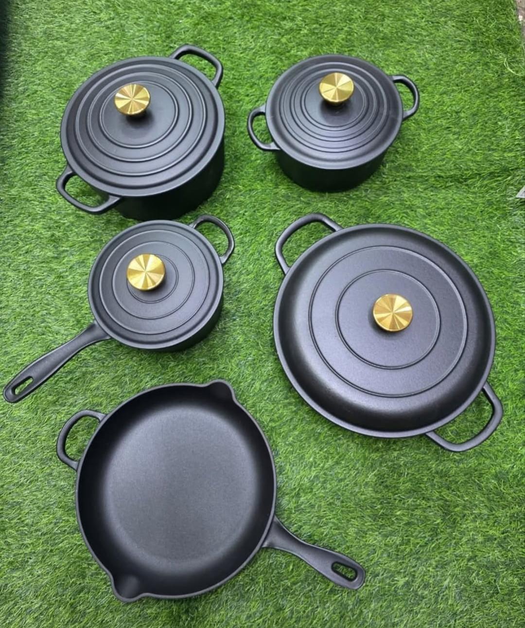 5-Piece Raw Cast Iron Cookware Set