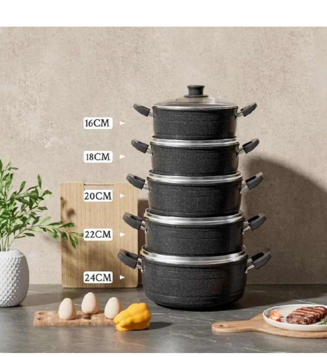 Jamespot 10PCS Non Stick cooking pots