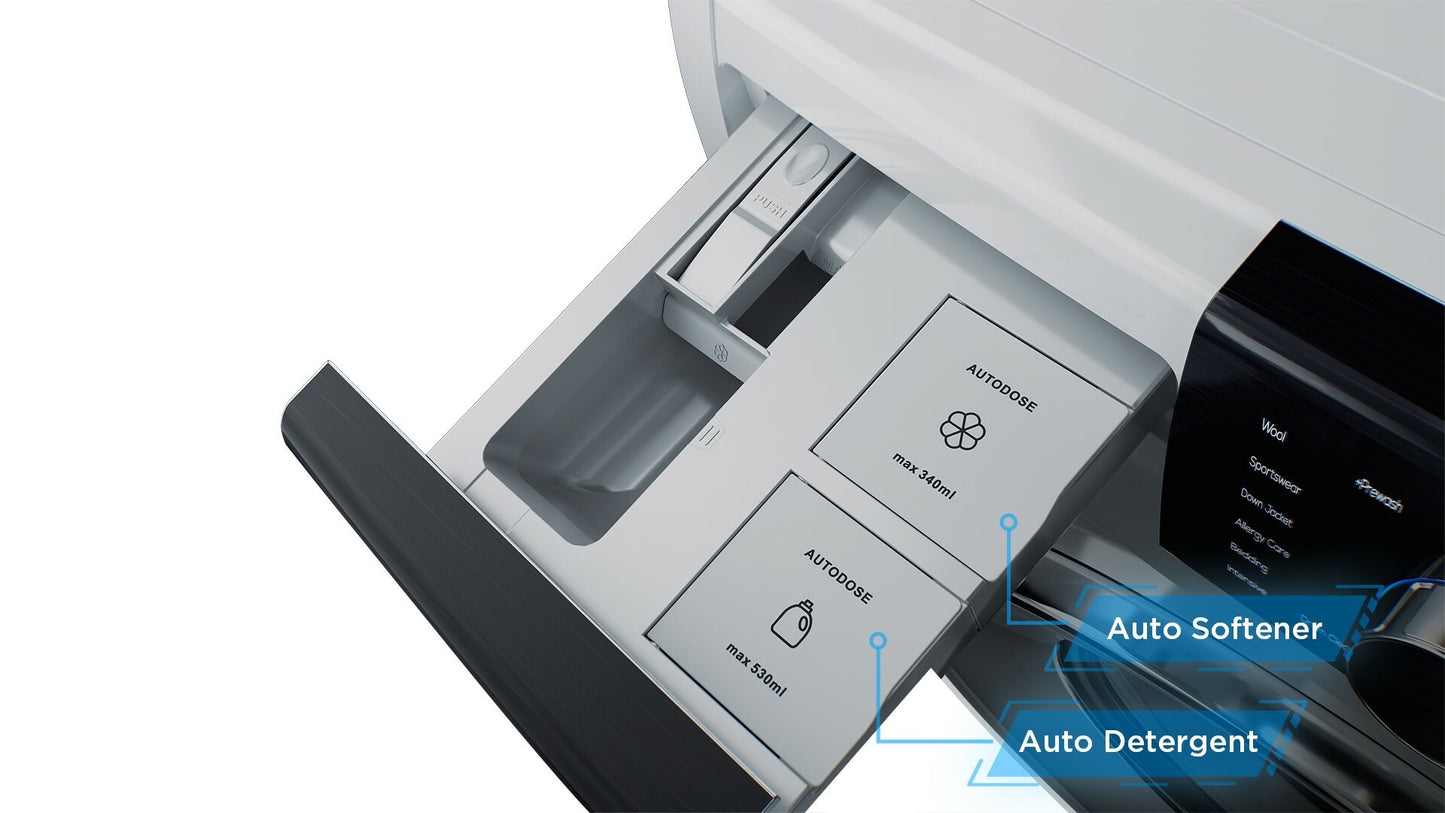 TCL 10KG FRONT LOAD WASHING MACHINE, SUPERIOR LAUNDRY CARE, ADVANCED WASHING TECHNOLOGY WITH SMART INVERTER MOTOR
