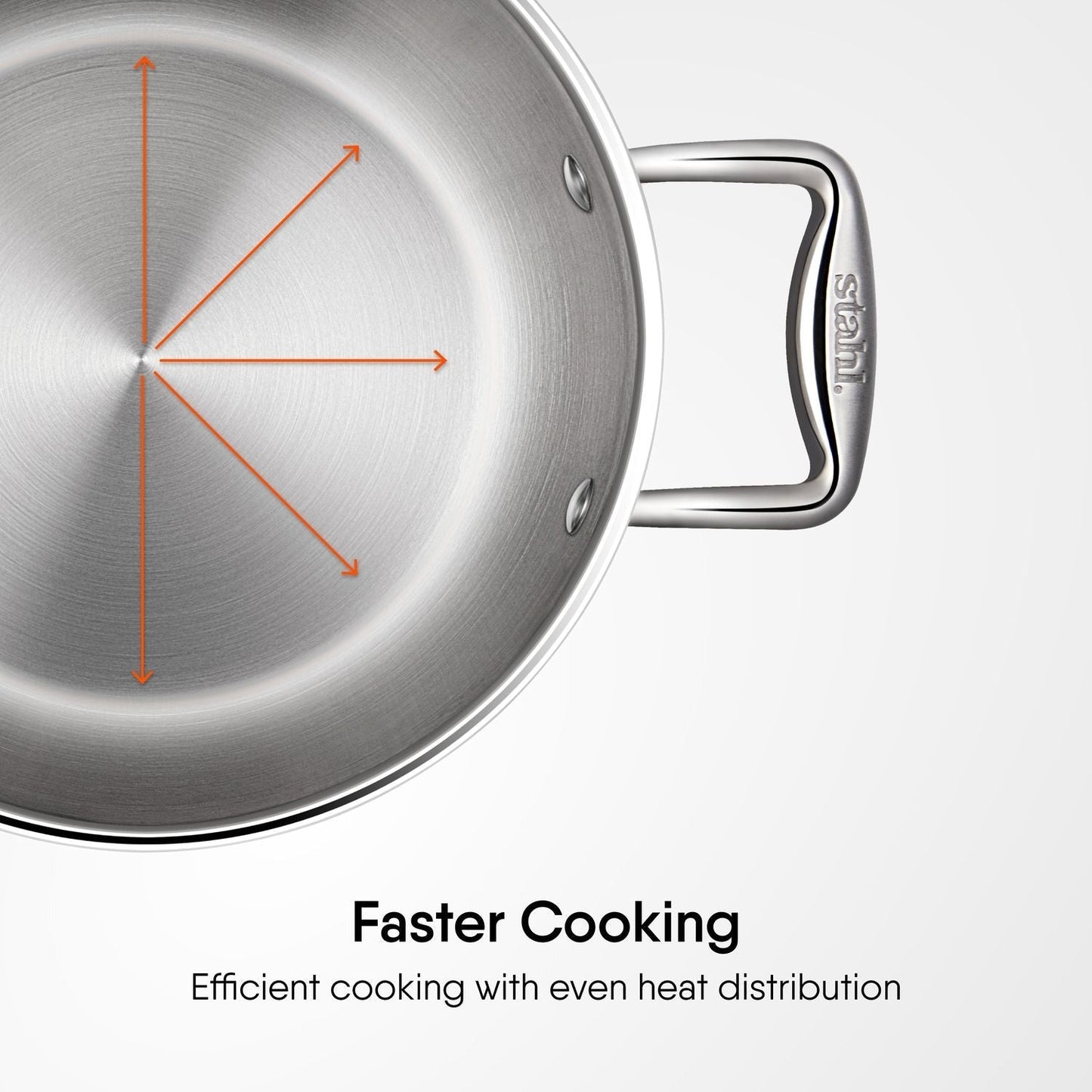 Stahl Triply Stainless Steel Wok-Style Deep Frying Pan | Artisan Hybrid Series