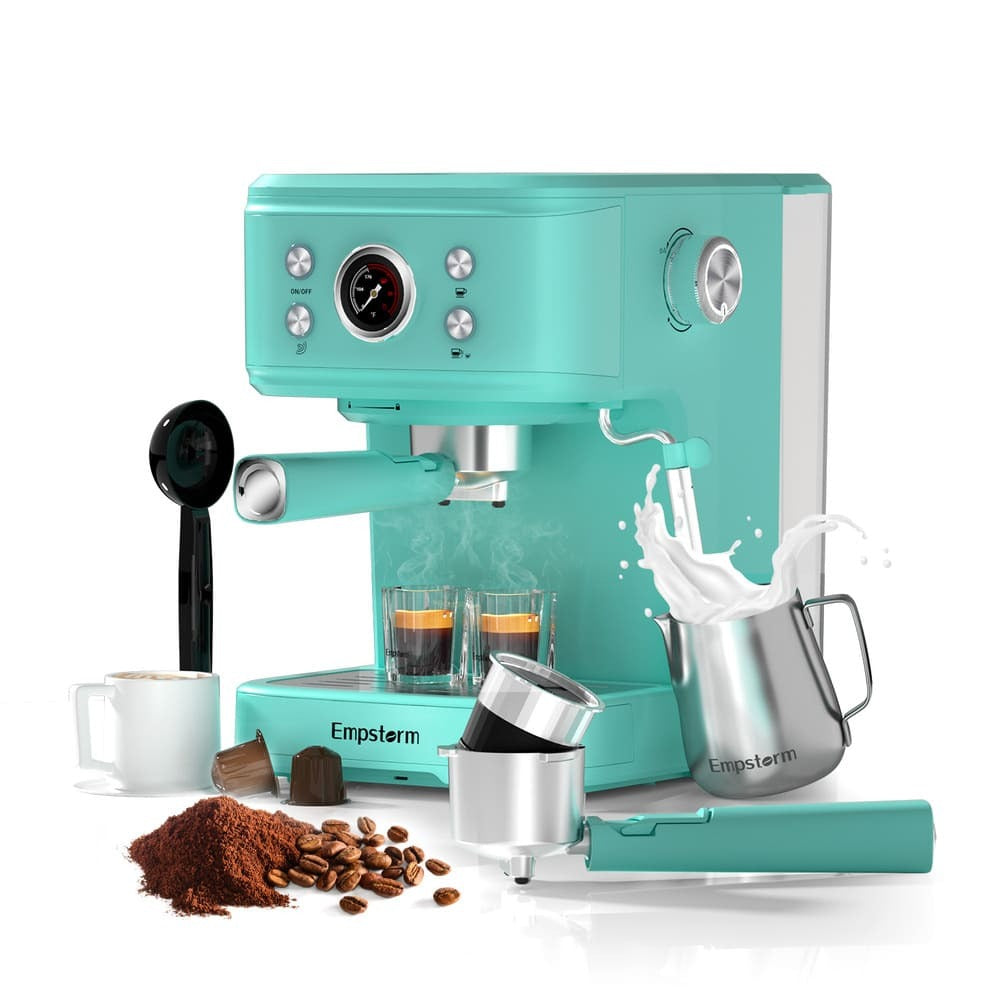Empstorm® Espresso Machine 20 Bar EM-04E | Semi-Automatic Coffee Maker with Milk Frother