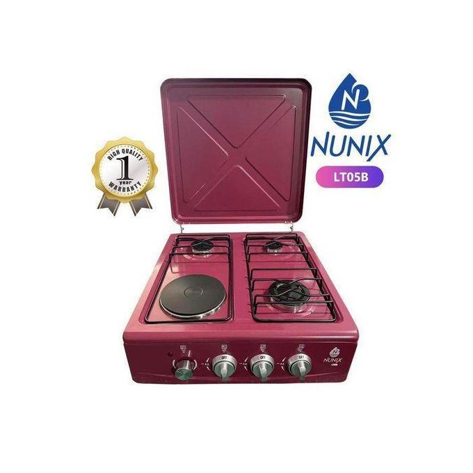 Nunix New model  Table Top Cooker 3 Gas + 1 Electric Burner Stove