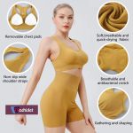 Machislet Lightweight Breathable Yoga Clothes for Women Form-fitting Workout Outfits with High Elasticity for Yoga Running Fitness(Suitable 80-145KG)-Yellow