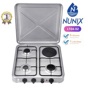 Nunix Table Top Cooker 3 Gas + 1 Electric Burner Stove