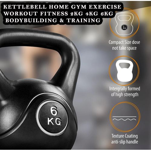 KettleBell Home Gym Exercise Workout Fitness 2kg 4kg 6kg Bodybuilding &amp; Strength Training