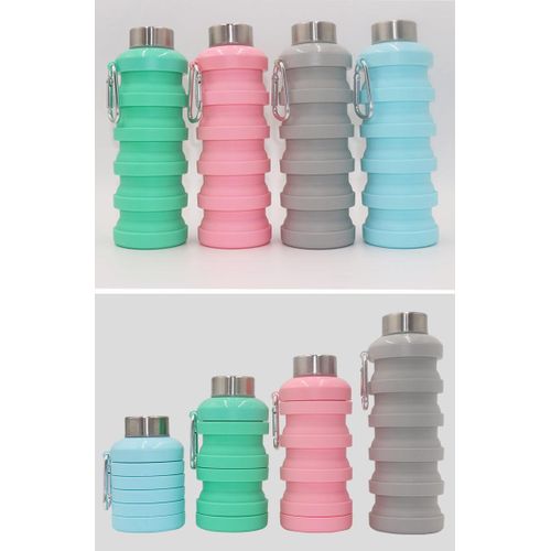 Reusable BPA free outdoor foldable silicone collapsible travel water bottle