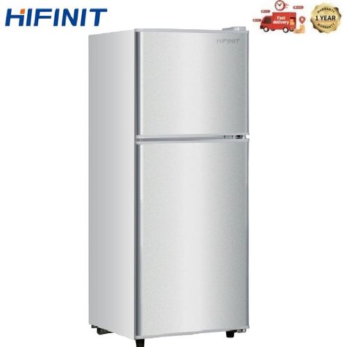 Hifinit European Brand Fridge 138Liters Double Doors Refrigerator Direct Cool Freezer Energy Saving  RF138L-Silver (15 MONTHS WRTY)