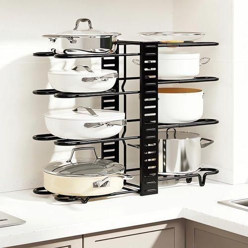 Foldable multifunctional kitchen storage rack, pot lid storage rack