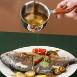 304 stainless steel small oil pan, mini frying pan with pouring spout