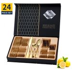 Stainless steel cutlery 24-piece gift box hotel western steak k-n-ife fork spoon dessert spoon