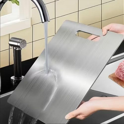 KnMn 34 x 24 CM Stainless Steel Cutting Board Double Sided Design, Household Use for Kitchen and Dining Room