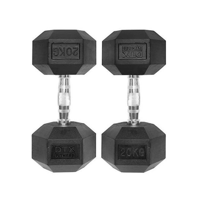 2 Pieces 20kg  Each Hexagonal Dumbell