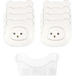 8 Pcs/Set Fruit Trays Serve Snacks Cartoon Bear Head Snack Plates Fruit Plates Household Supplies Clear(Transparent)