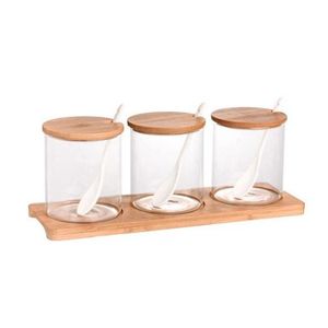 Glass Spice Just With Spoons 3 Pcs