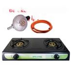 IPCONE Cooker 2 Burner Gas Tabletop Stainless Steel With Free 13kg Regulator, Gas Pipe And Tighteners 7102