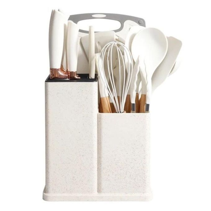 19 Pieces Household Kitchen Multi-function Silicone Set - White