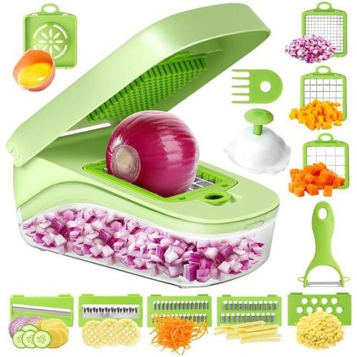 17pcs Multi-functional Vegetable Cutter, Slicer for Vegetables, Onions, and Fruits