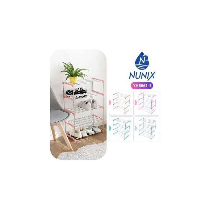 Nunix 5 Layer Portable Shoe Rack Slim Design Blue