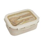Reusable Lunch Case Food Grade Two Compartments Food Container With Tableware Storage