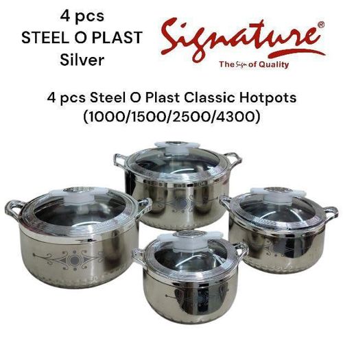 Signature 4 Pcs Steel O Plast Hotpots -(1000/1500/2500/4300)