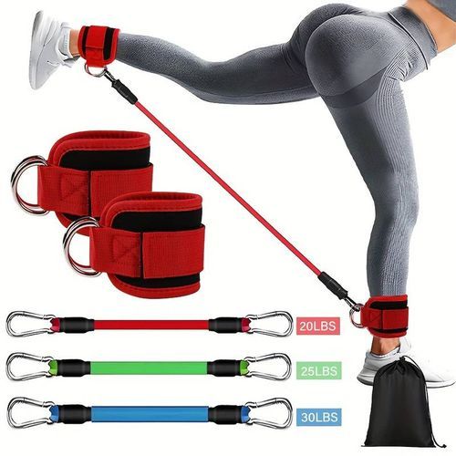 5pcs Fitness Elastic Bands, Ankle Straps, Resistance Bands for Legs/Hip