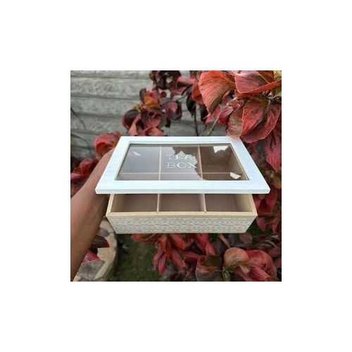 Classic Bamboo Tea Bag Storage Teabag Organizer With Cover