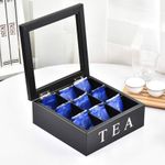 9 Grid Tea Bags Organizer Box Now Available In Black Or White