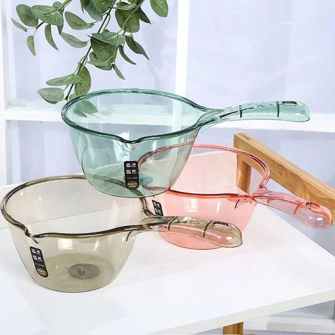 1Pc Transparent Long Handle Water Scoop - Durable, Fall-Resistant &amp; Versatile For Kitchen, Bathing, Cleaning &amp; More