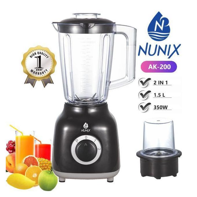 Nunix Electric Blender 2-in-1 – Multipurpose, Sharp Blades &amp; Strong Motor